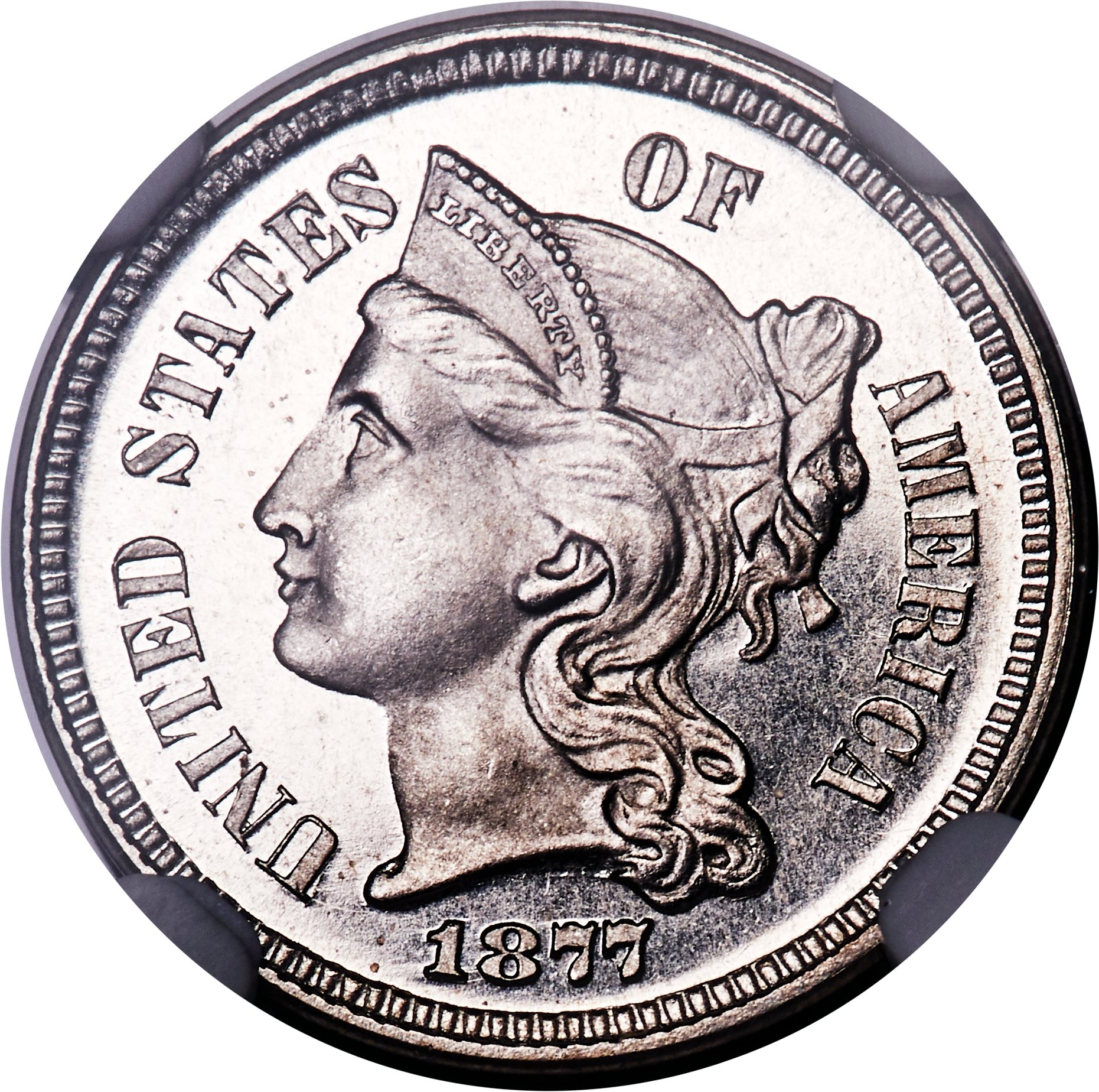 image for: 1877 3CN PR66+ Cameo NGC....