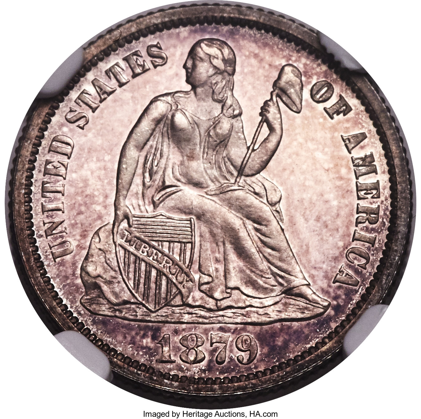 image for: 1879 10C PR66 Ultra Cameo NGC. F-101, R.5....