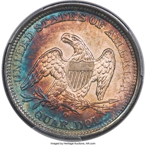 image for: 1840-O 25C Drapery MS63 PCGS. Briggs 2-C, Small O Mintmark, R.6....
