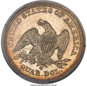 image for: 1843-O 25C Small O MS64 PCGS....