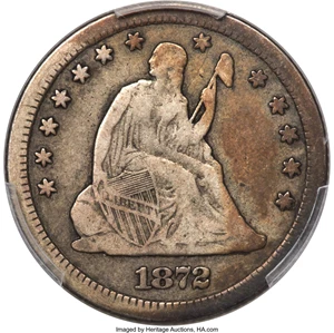 image for: 1872-S 25C Fine 15 PCGS....