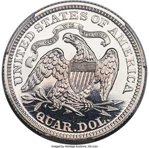 image for: 1868 25C PR65 Cameo PCGS. Briggs 2-B....