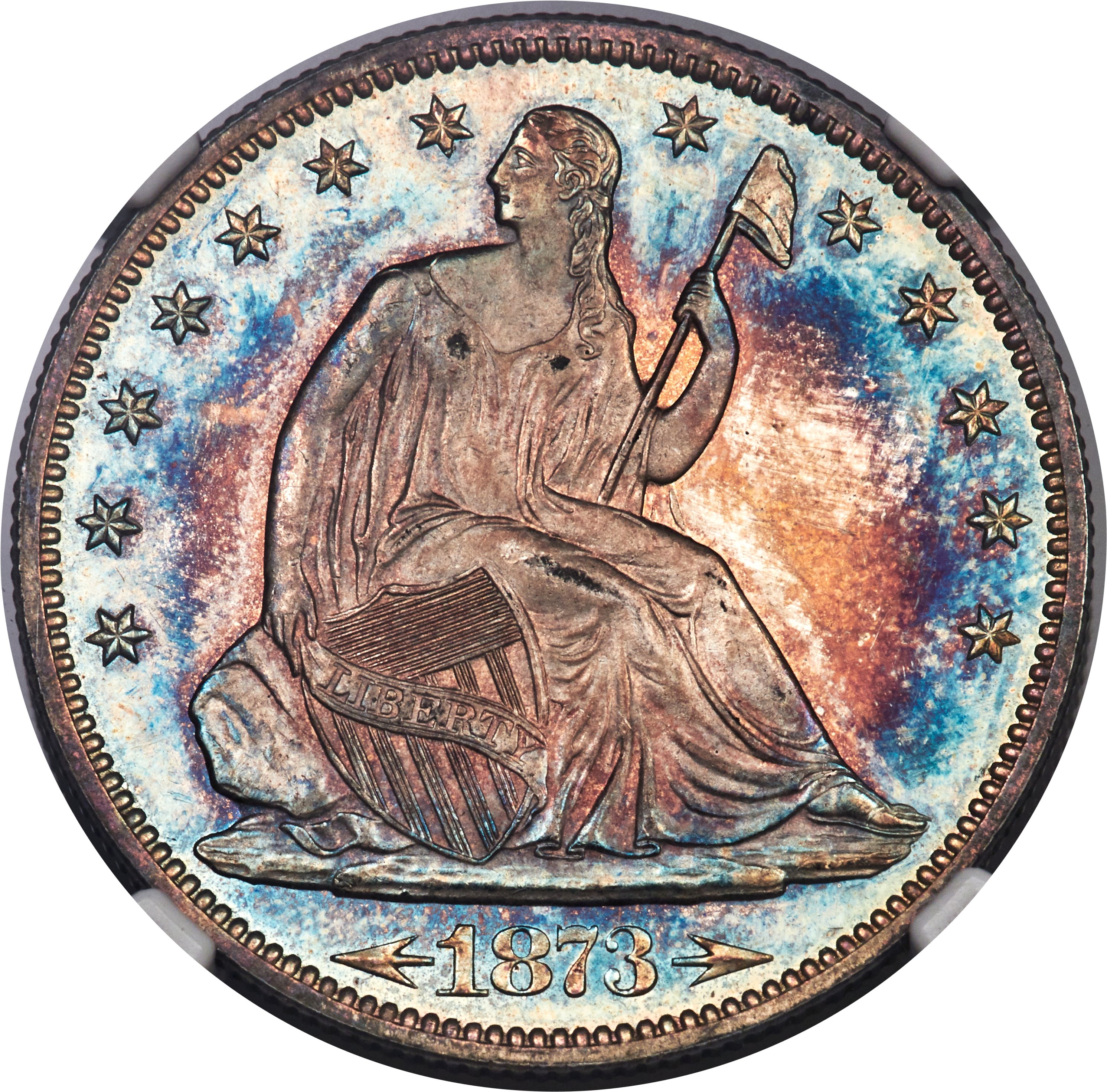 image for: 1873 50C Arrows PR64 NGC....