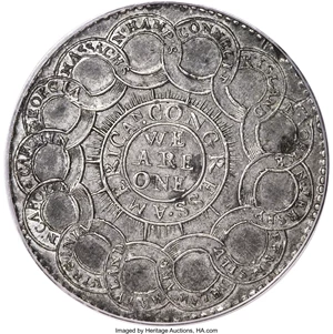 image for: 1776 $1 Continental Dollar, CURENCY, Pewter AU50 PCGS. Newman 1-C, Breen-1089, Hodder 1-A-3, W-8445, R.3....