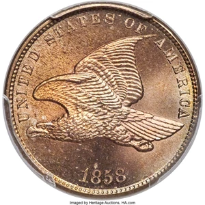 image for: 1858 1C Small Letters MS66+ PCGS. CAC....