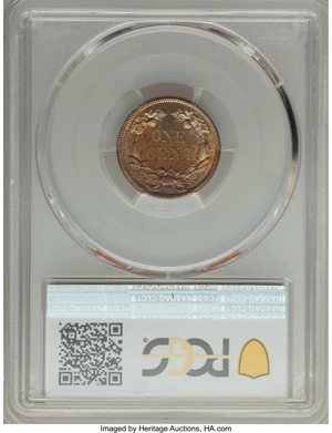 image for: 1858 1C Small Letters MS66+ PCGS. CAC....