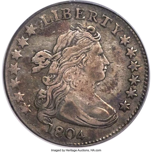 image for: 1804 10C 14 Stars on Reverse VF35 PCGS. JR-2, R.5....