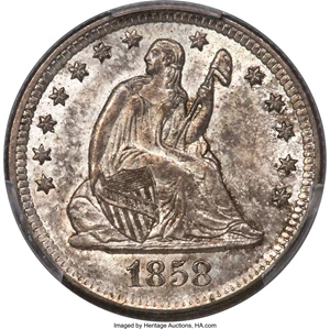 image for: 1858-O 25C MS64+ PCGS. Briggs 1-A....