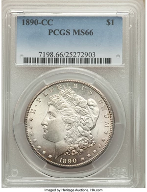 image for: 1890-CC $1 MS66 PCGS. VAM-5A....