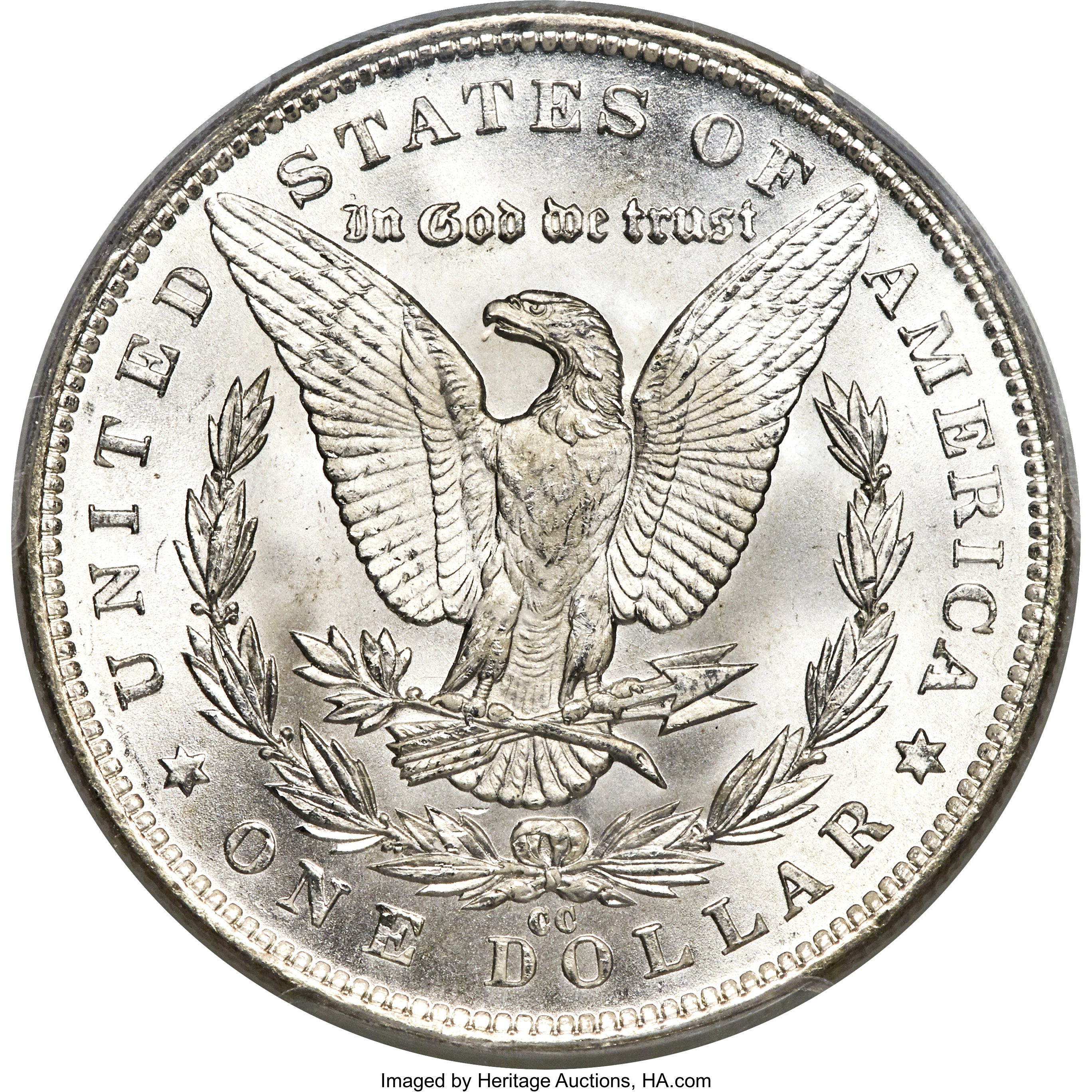 image for: 1891-CC $1 Spitting Eagle, VAM-3, MS66 PCGS....