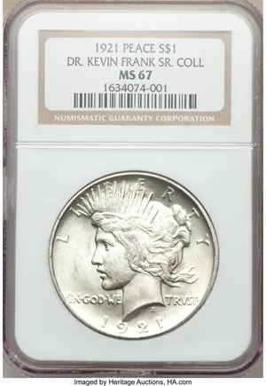 image for: 1921 $1 MS67 NGC....