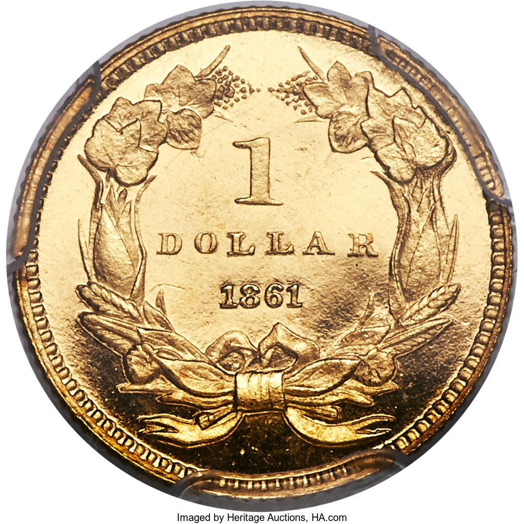 image for: 1861 G$1 PR65 Cameo PCGS. JD-1, R.6....