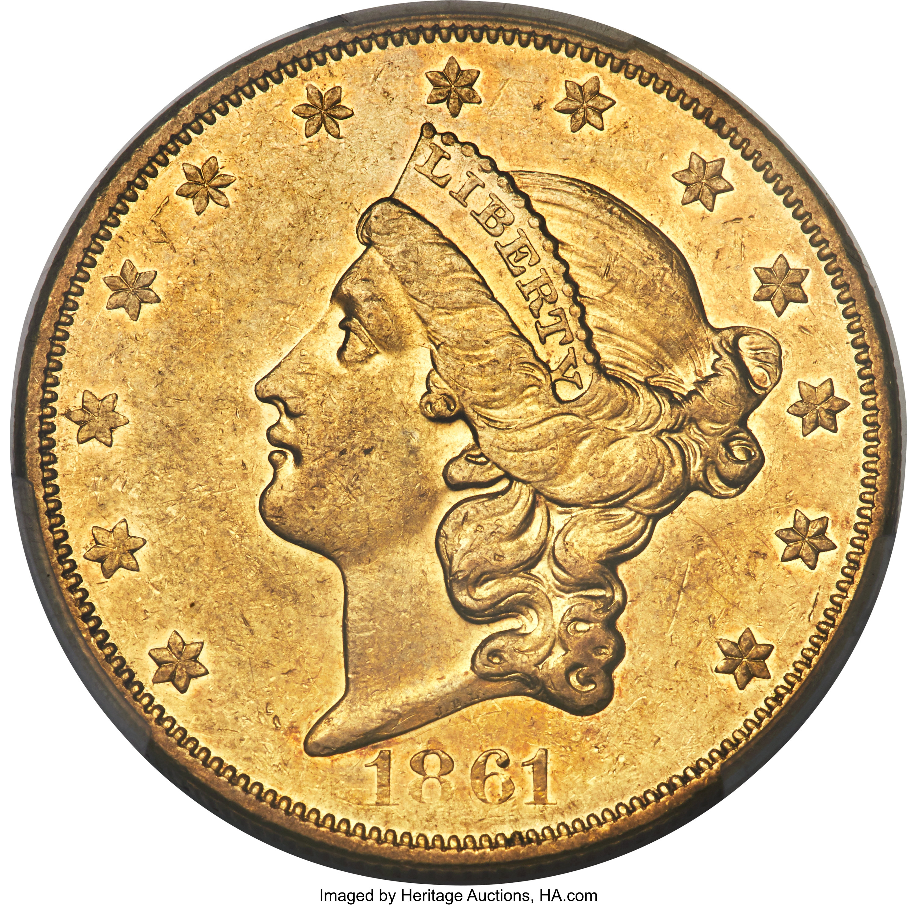 image for: 1861-O $20 AU53 PCGS. Variety 1. ...