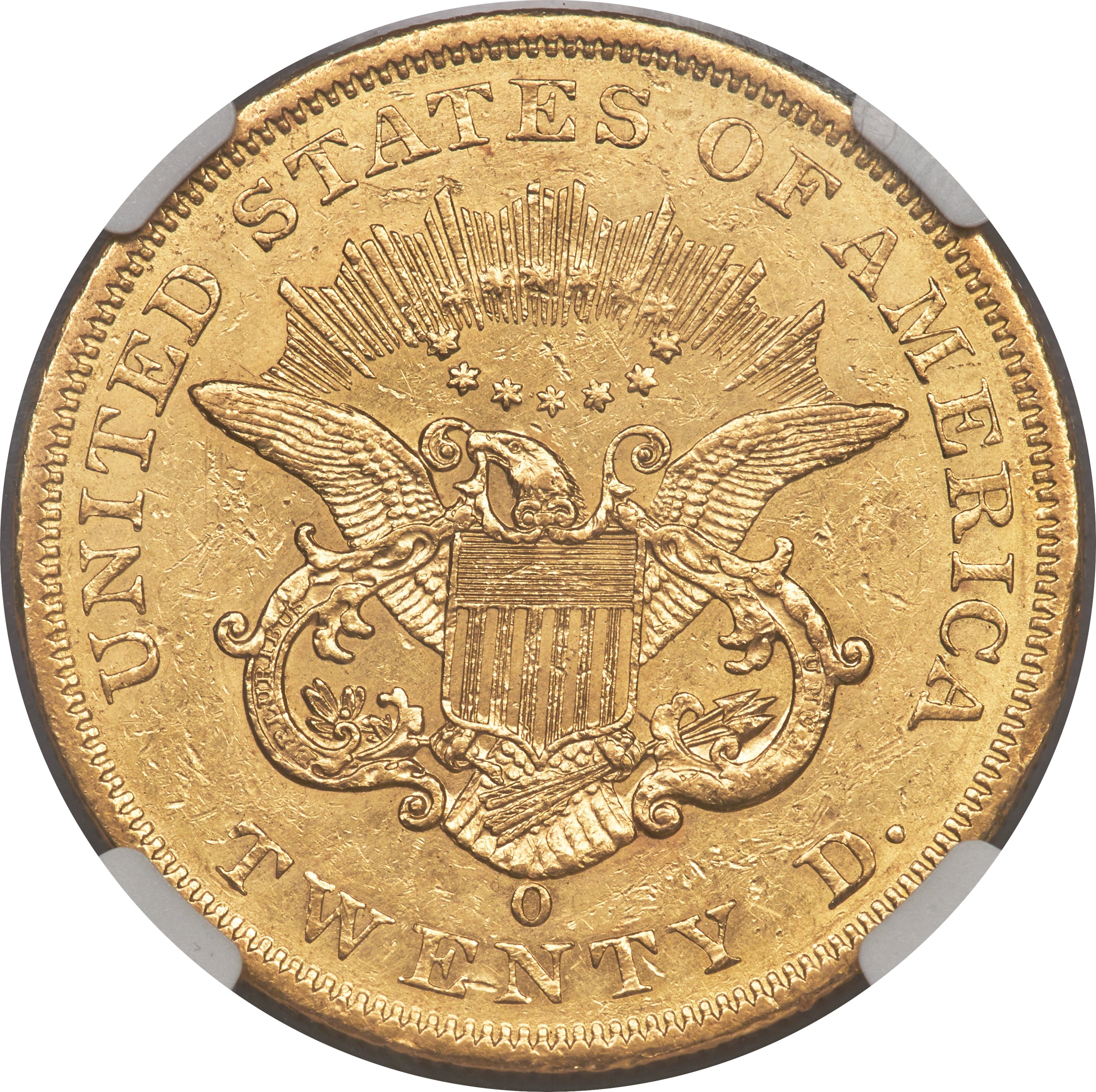 image for: 1861-O $20 AU55 NGC. Variety 1....