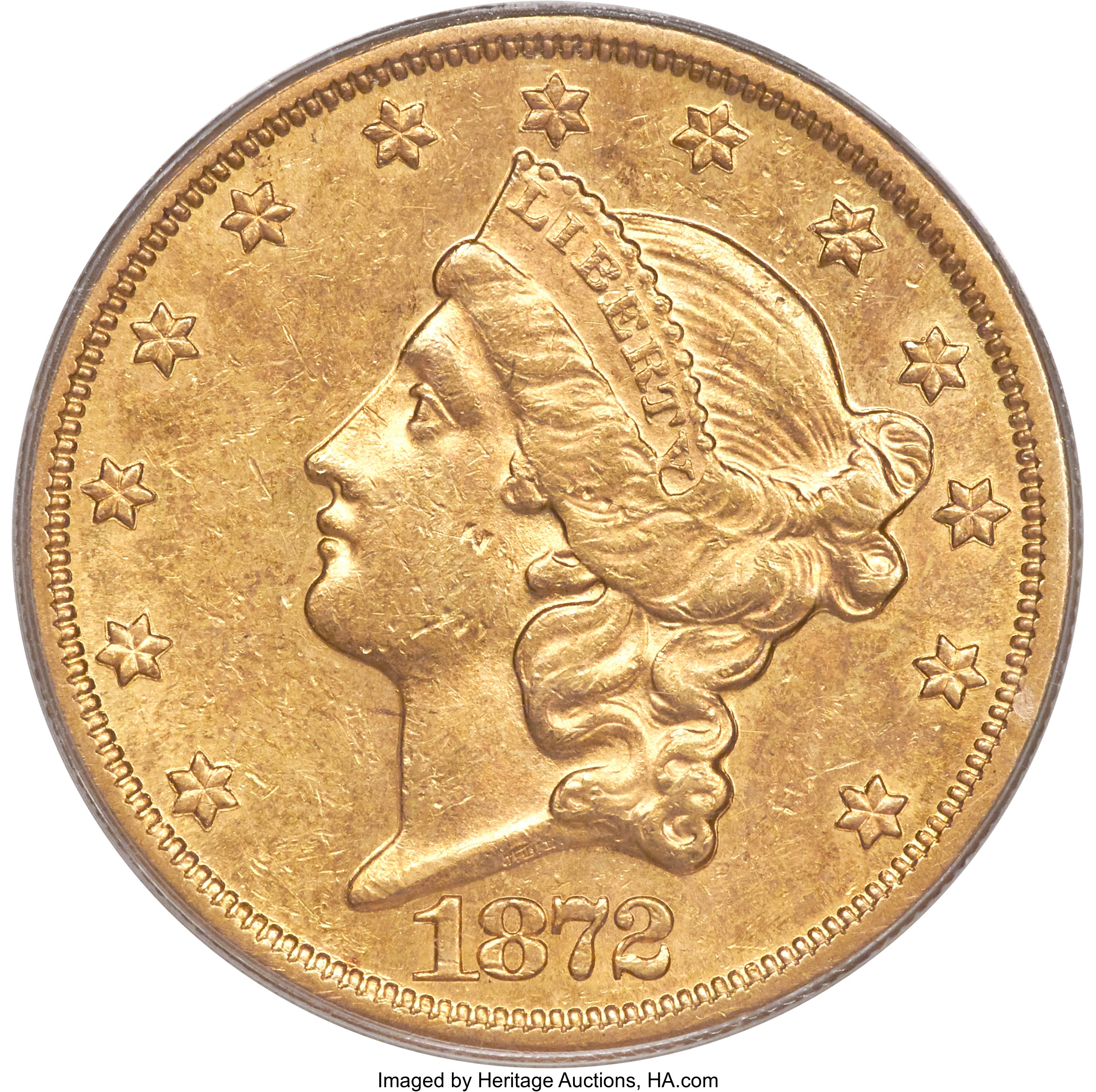 image for: 1872-CC $20 AU58 PCGS. Variety 2-A....
