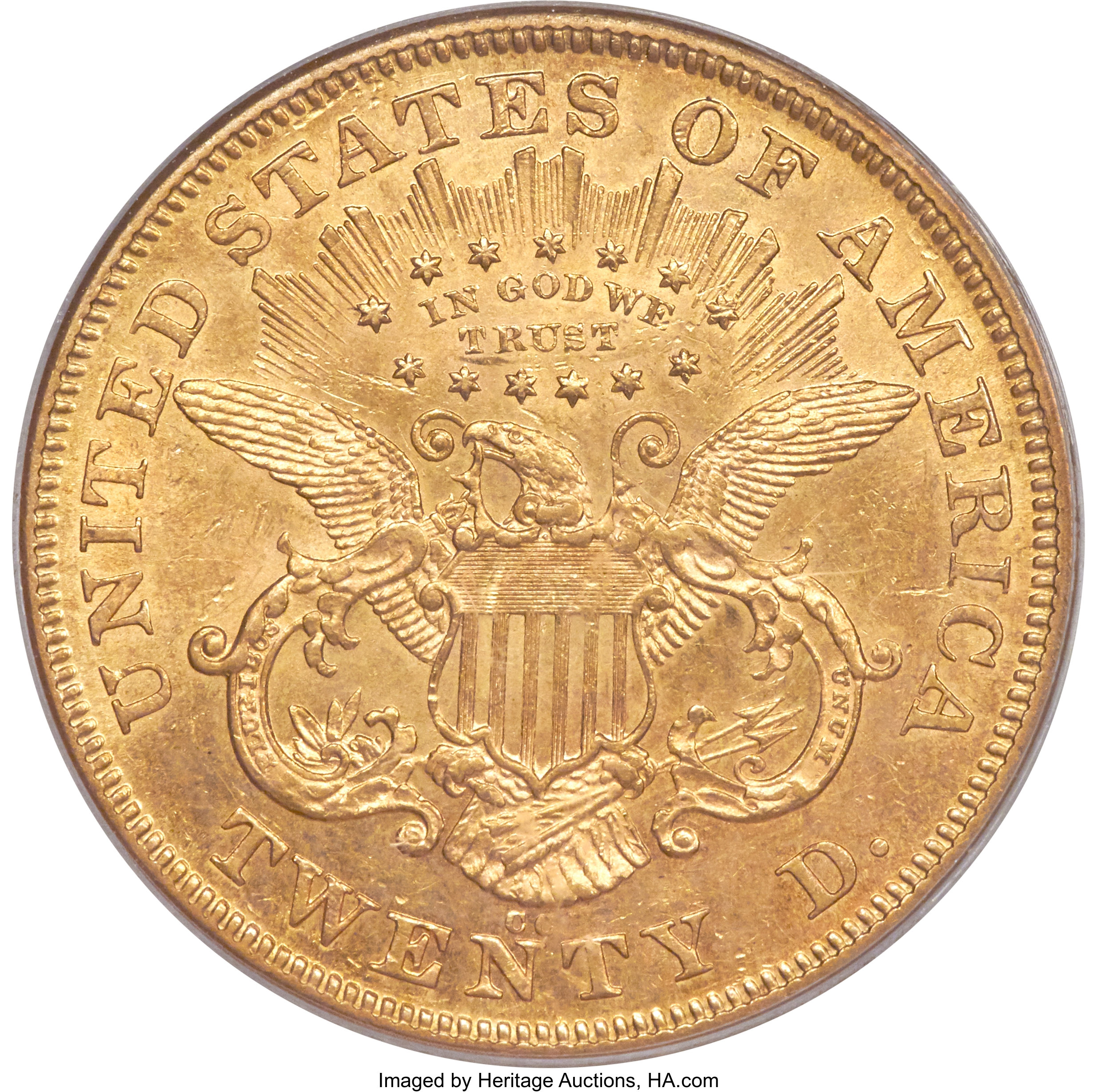 image for: 1872-CC $20 AU58 PCGS. Variety 2-A....