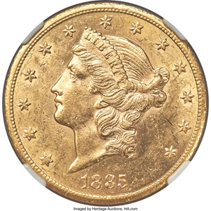 image for: 1885-CC $20 MS61 NGC. Variety 1-A,...