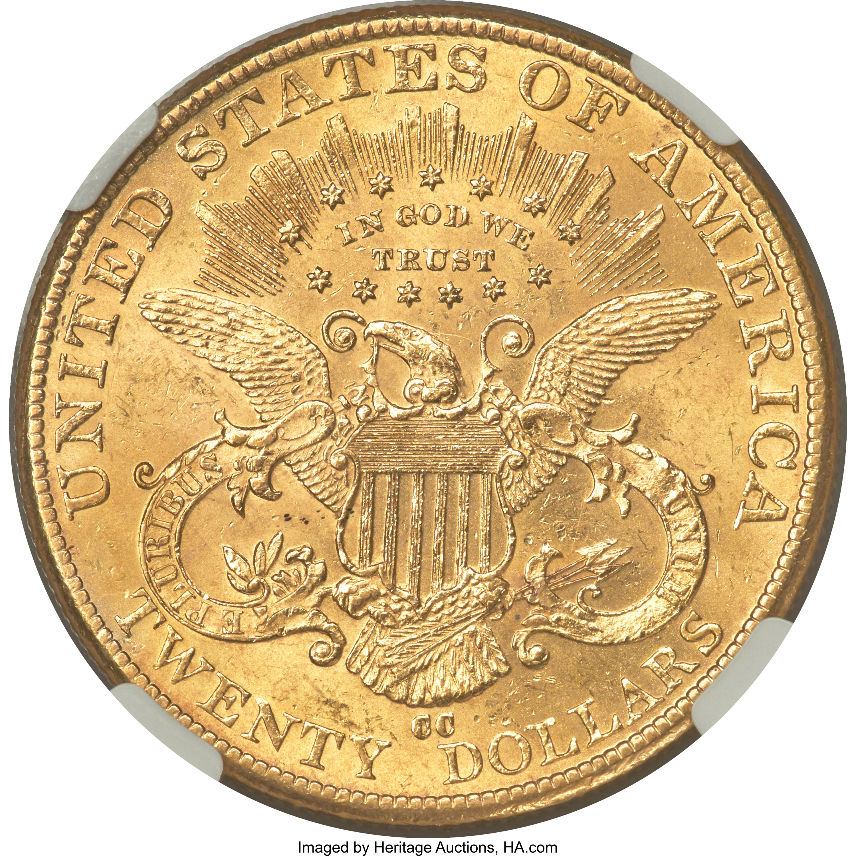 image for: 1891-CC $20 MS61 NGC. Variety 1-A....