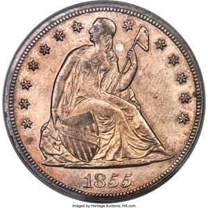image for: 1855 $1 MS60 PCGS. OC-1, High R.3....