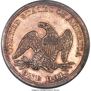 image for: 1855 $1 MS60 PCGS. OC-1, High R.3....