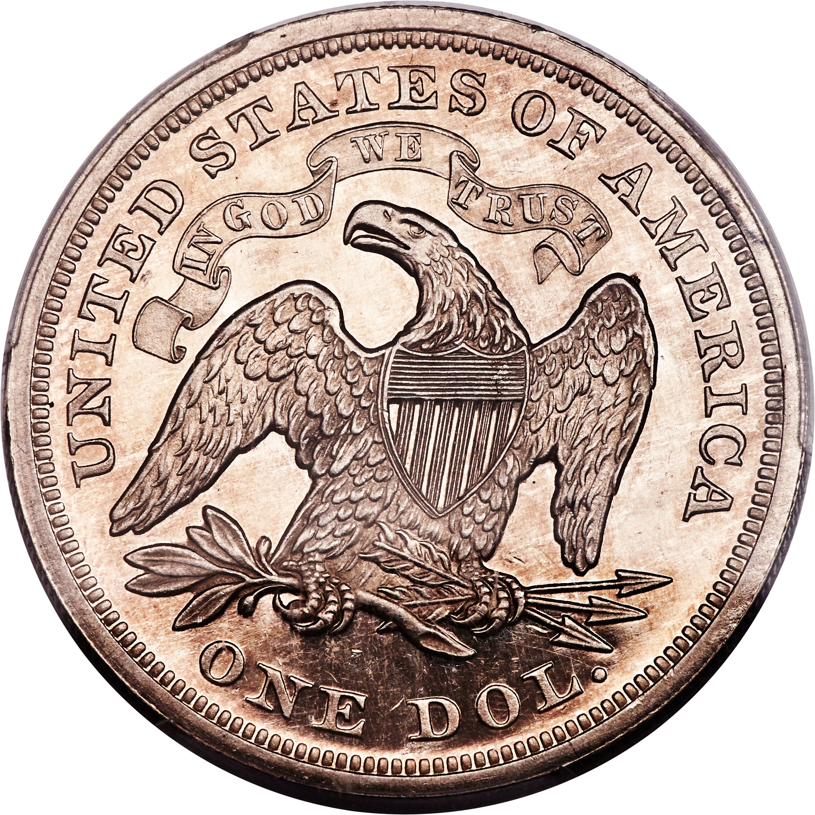 image for: 1867 $1 PR63 Cameo PCGS. OC-P1, R.3....