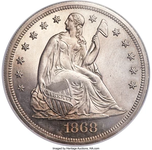 image for: 1868 $1 PR64 NGC. OC-P1, R.4. ...
