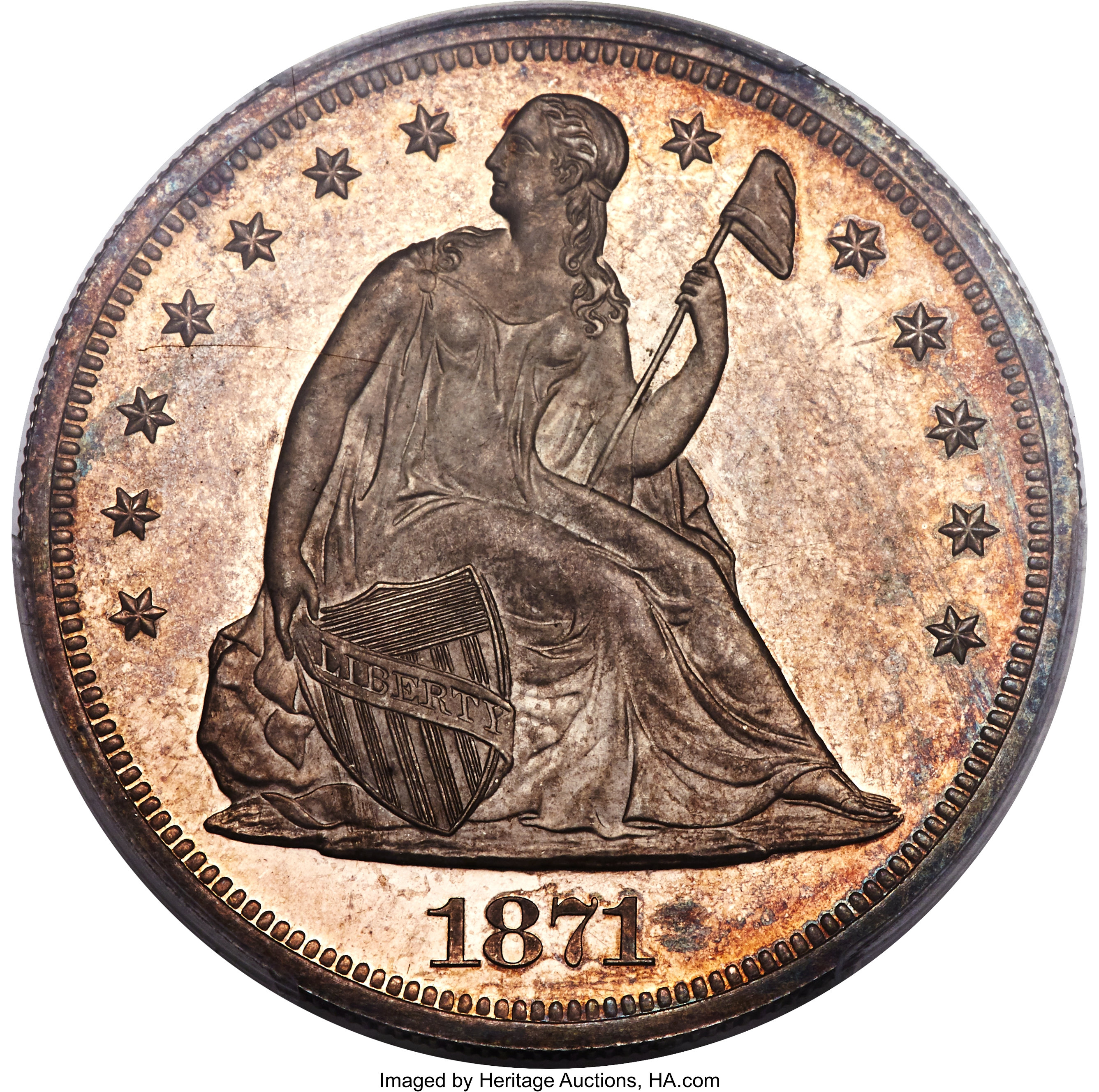 image for: 1871 $1 PR64 Cameo PCGS. OC-P1, R.2....