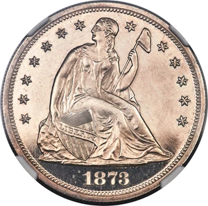image for: 1873 $1 PR63 NGC. OC-P1, R.3....