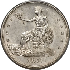 image for: 1874-CC T$1 MS63 PCGS....