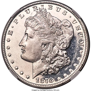 image for: 1878 7TF $1 Reverse of 1878 MS65+ Deep Prooflike NGC....