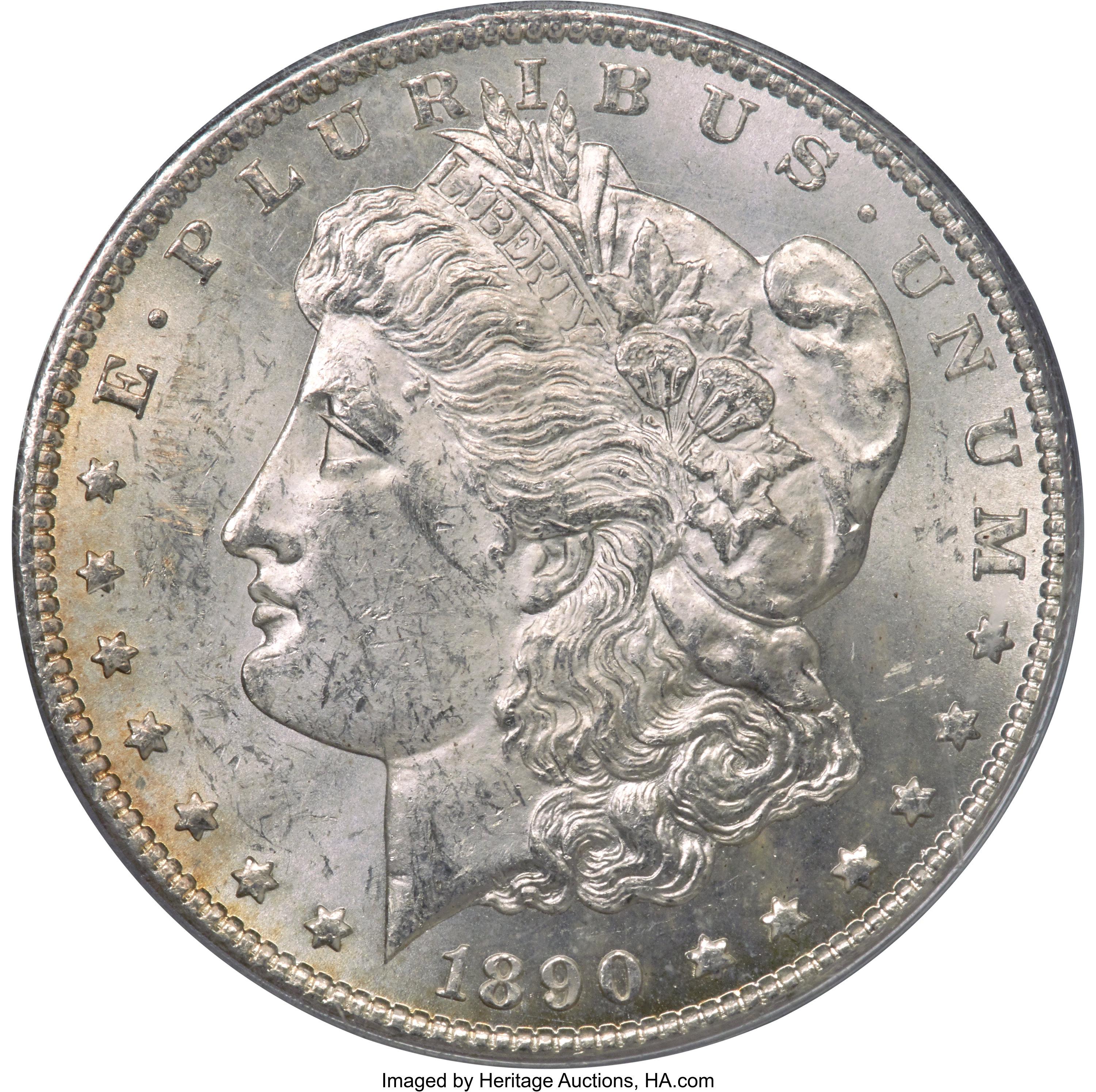 image for: 1890-CC $1 Tail Bar, VAM-4, MS61 PCGS....