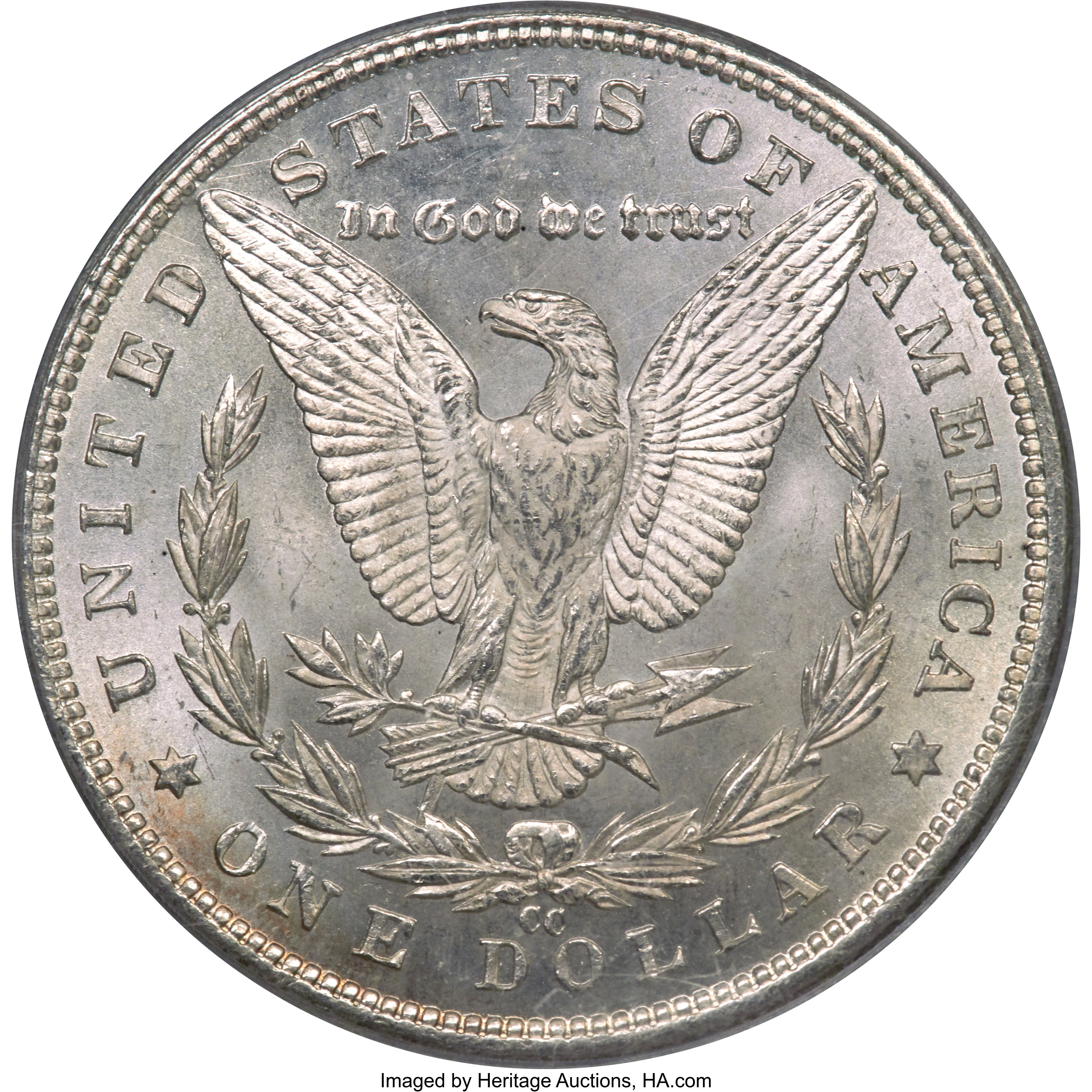 image for: 1890-CC $1 Tail Bar, VAM-4, MS61 PCGS....