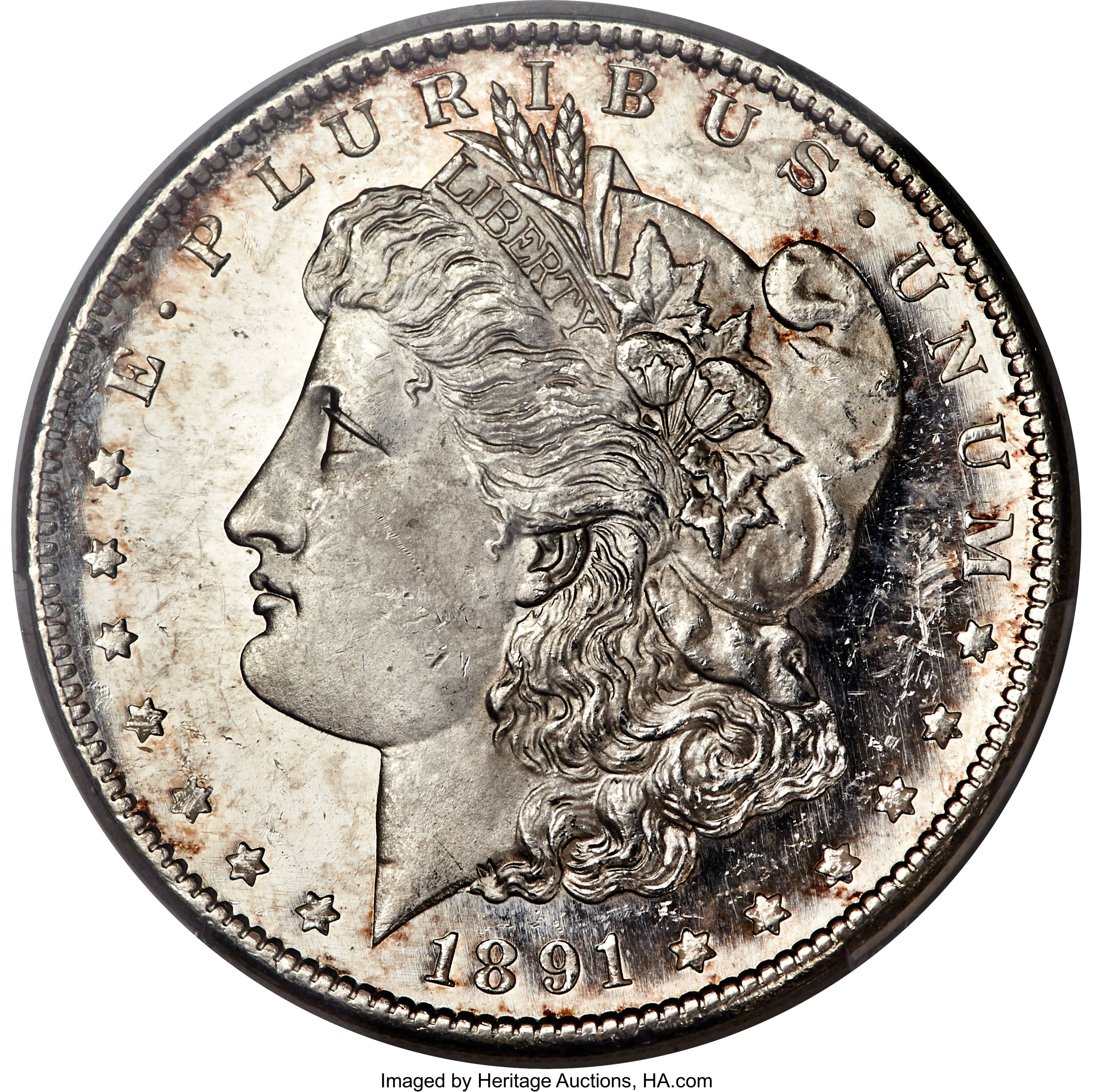 image for: 1891-S $1 MS64 Deep Mirror Prooflike PCGS. CAC....