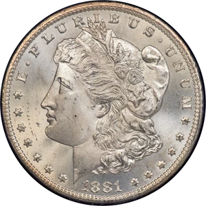 image for: 1881-CC $1 GSA MS67 PCGS. VAM-4....