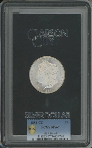 image for: 1881-CC $1 GSA MS67 PCGS. VAM-4....