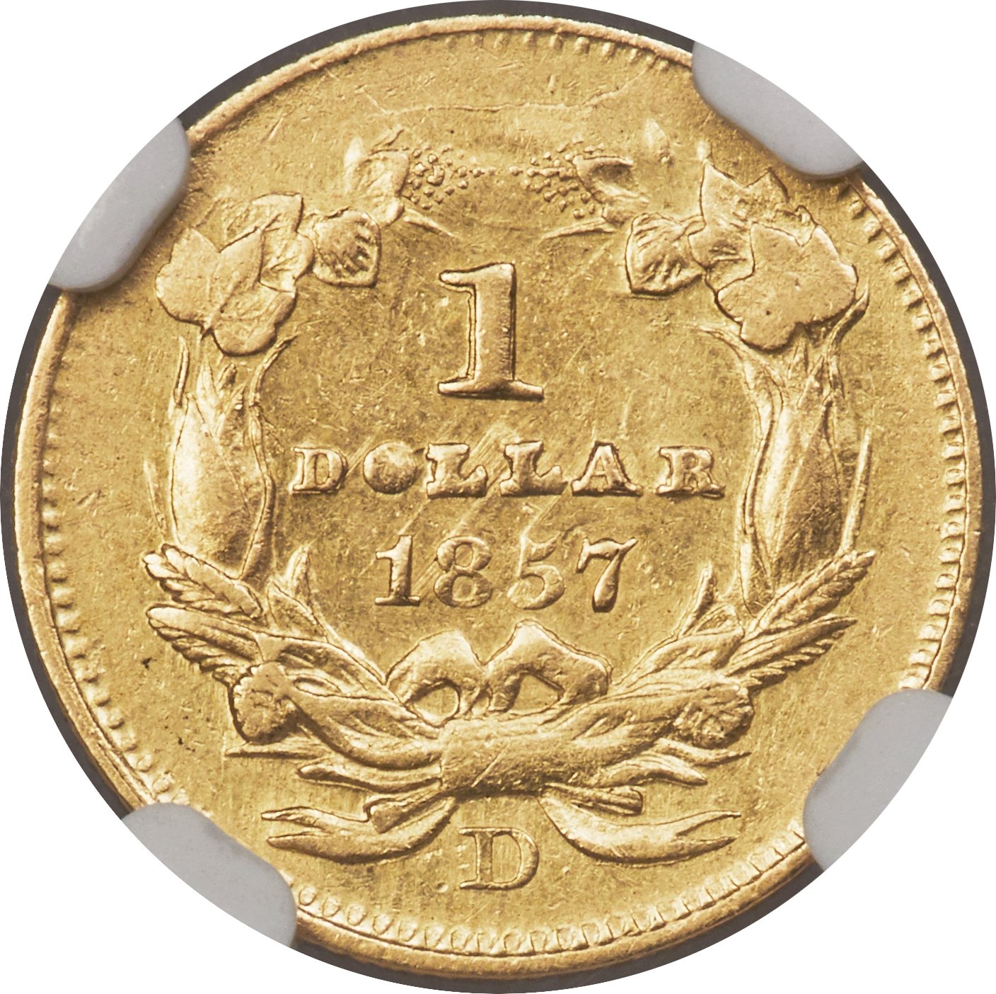 image for: 1857-D G$1 AU53 NGC. Variety 9-L....