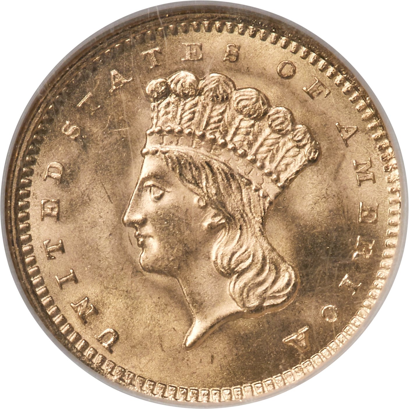 image for: 1859 G$1 MS66 NGC. CAC....