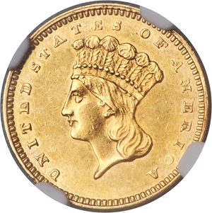 image for: 1863 G$1 MS60 NGC....