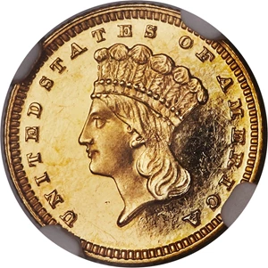 image for: 1888 G$1 PR65+ Cameo NGC. JD-1, High R.4....