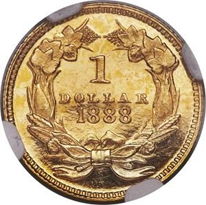 image for: 1888 G$1 PR65+ Cameo NGC. JD-1, High R.4....