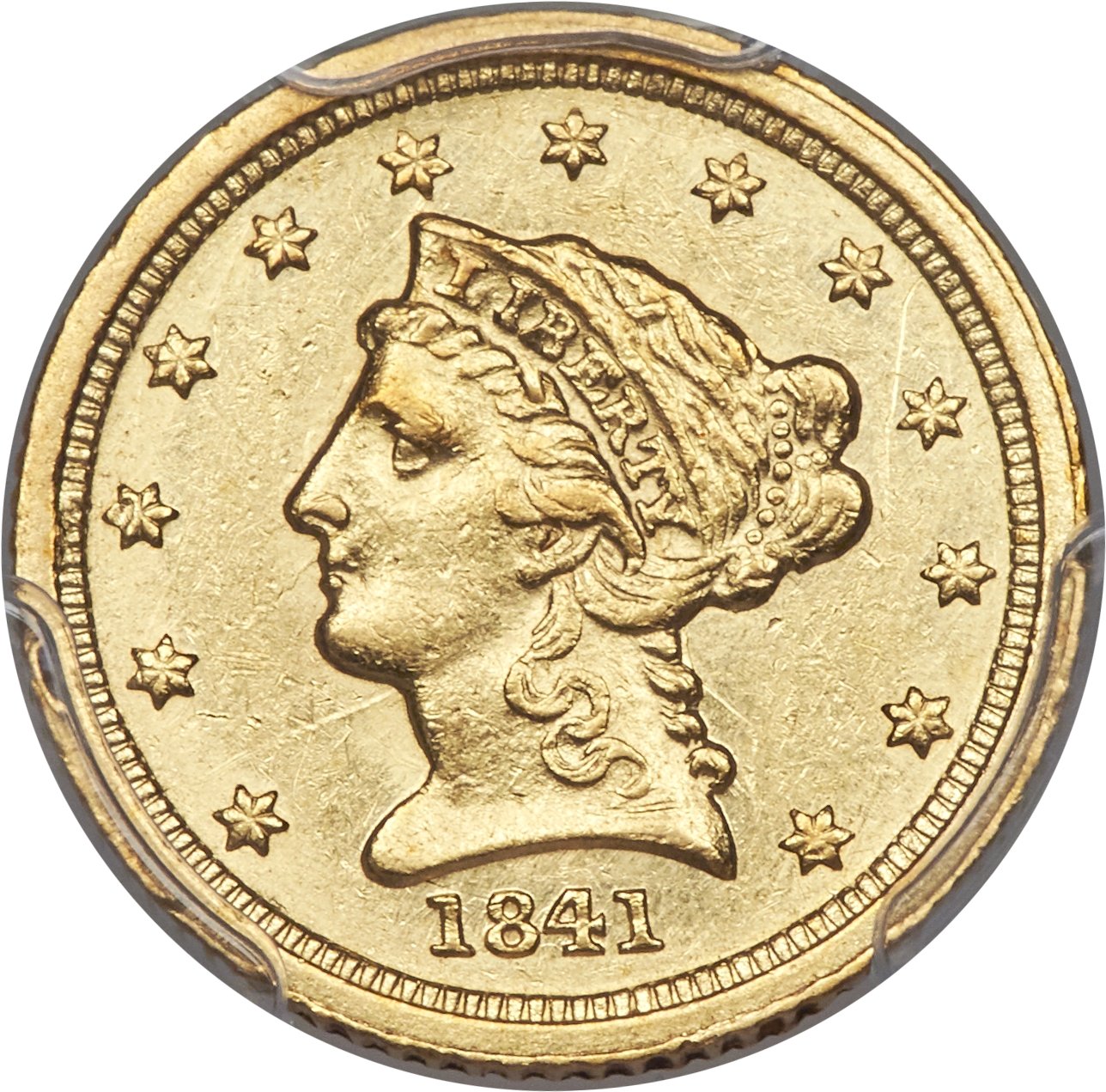 image for: 1841-C $2 1/2 AU58 PCGS. Variety 1....