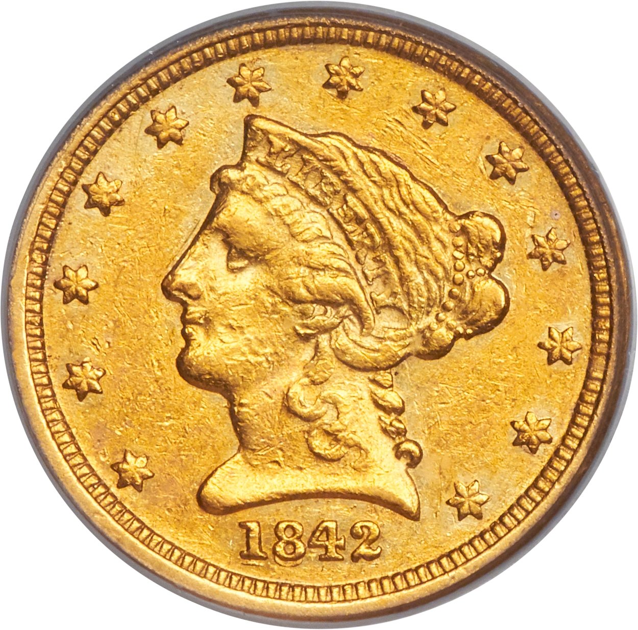 image for: 1842-D $2 1/2 XF45 PCGS. Variety 3-F....