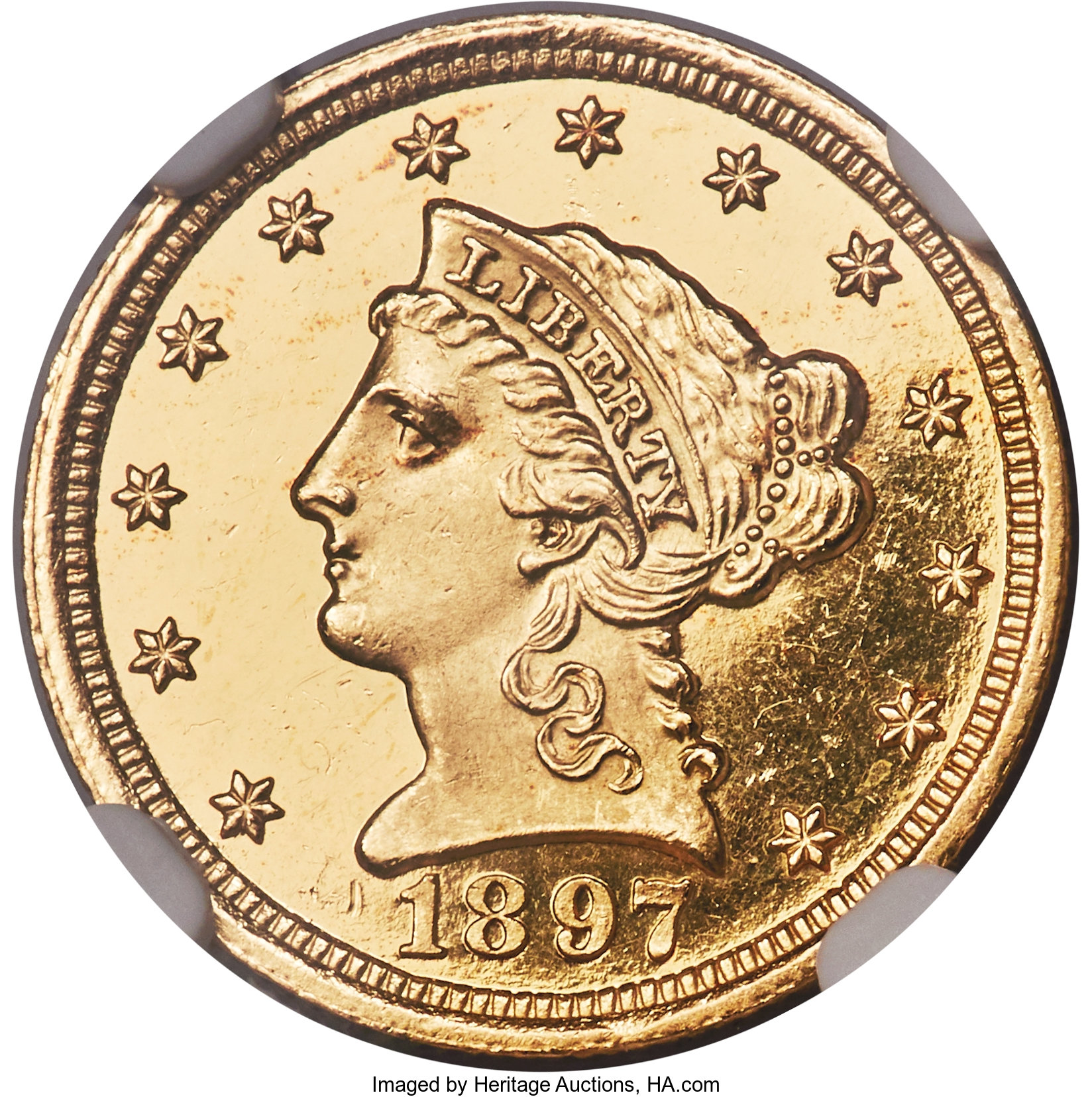 image for: 1897 $2 1/2 PR63 Ultra Cameo NGC. JD-1, High R.4....