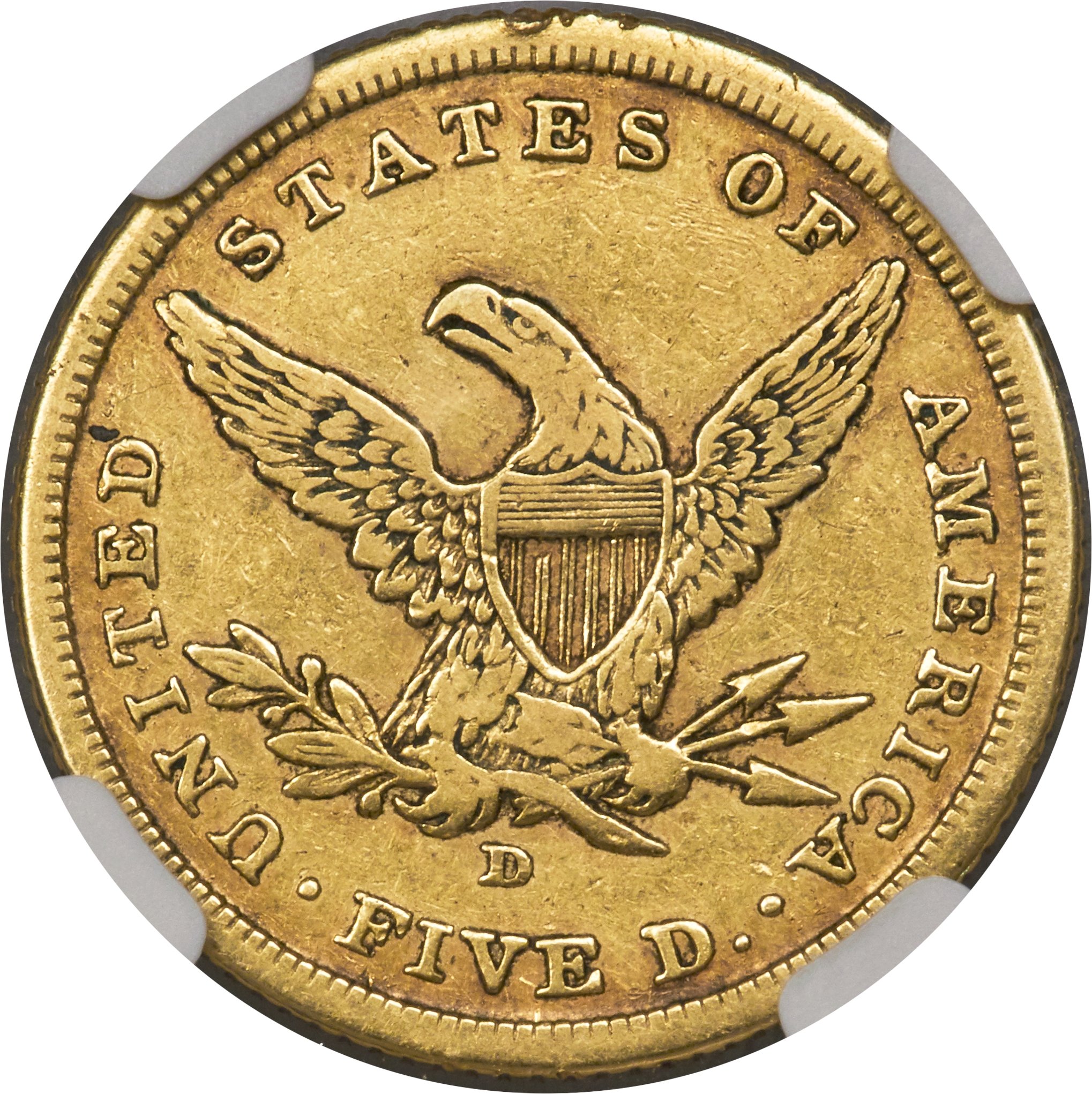 image for: 1841-D $5 Small D XF45 NGC. Variety 5-D....