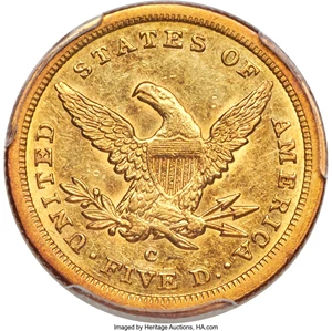 image for: 1843-C $5 AU53 PCGS. Variety 2....