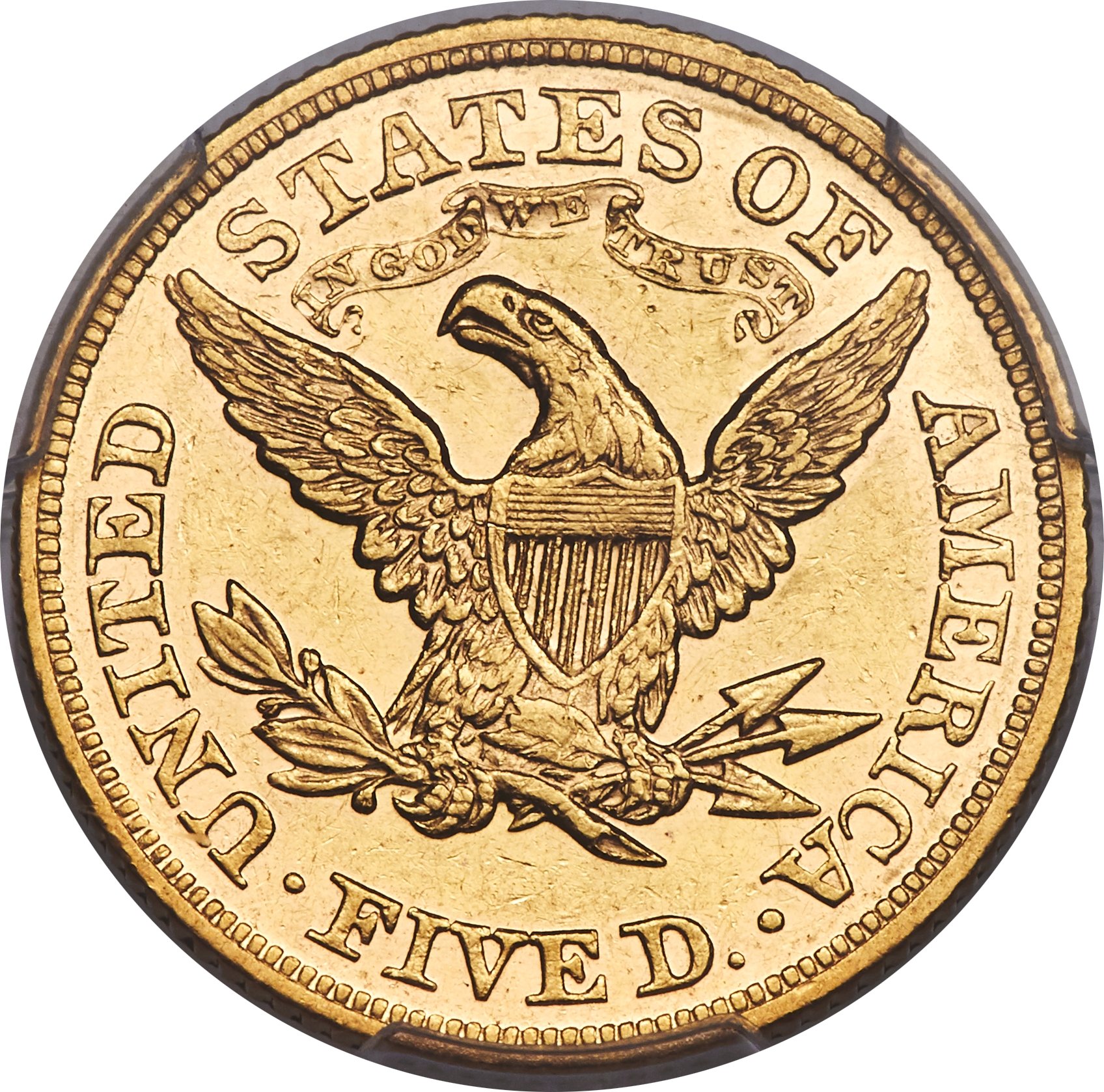 image for: 1869 $5 AU55 PCGS....