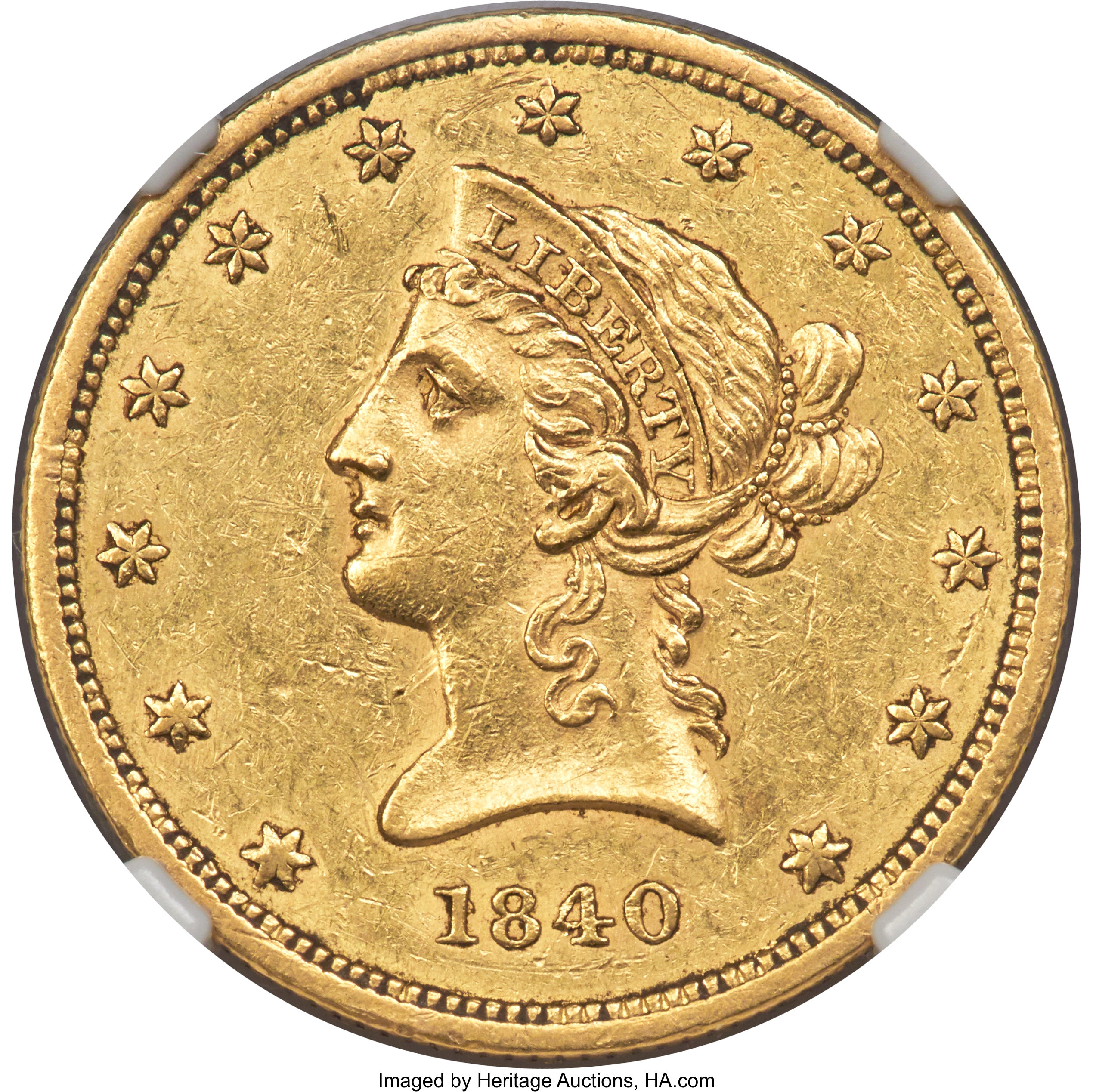 image for: 1840 $10 AU58 NGC....