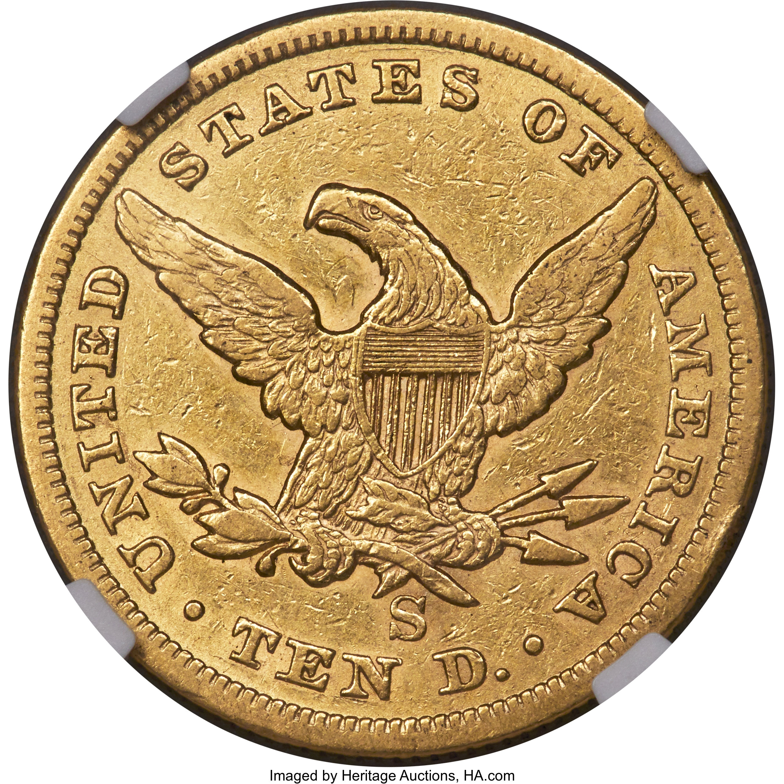 image for: 1861-S $10 XF45 NGC....