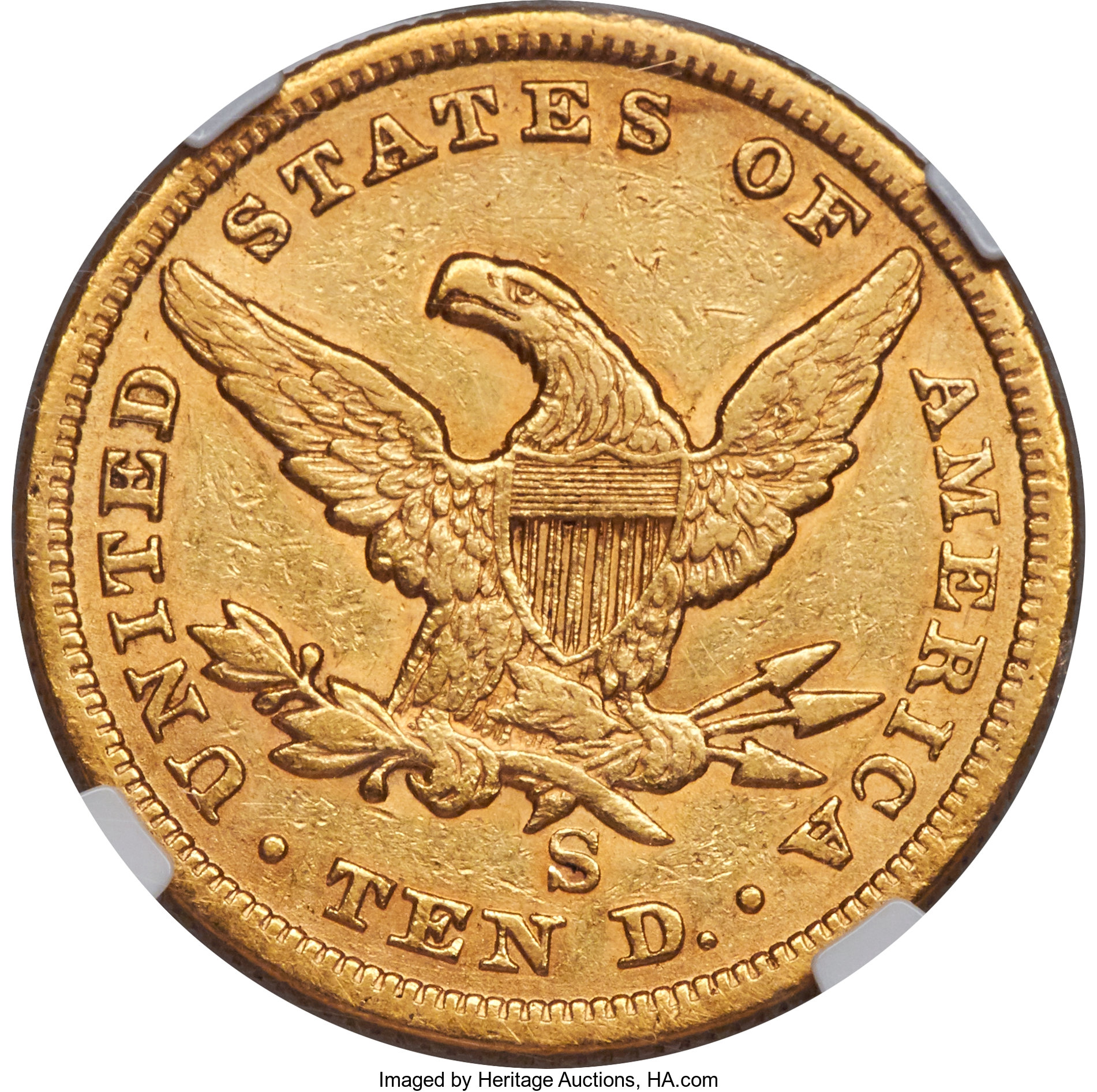 image for: 1862-S $10 XF45 NGC....