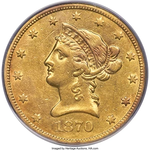image for: 1870-S $10 XF40 PCGS....